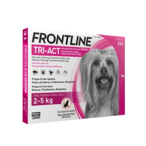FRONTLINE TRI-ACT 2-5 KG. XS 6 PIPETAS